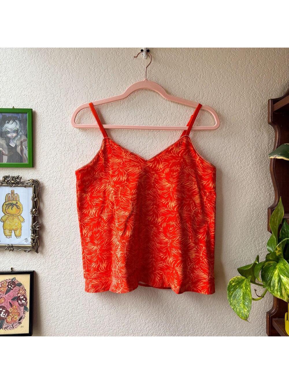 Vintage Women's Y2K Summer Vacation Fairy Cottage Orange Tank